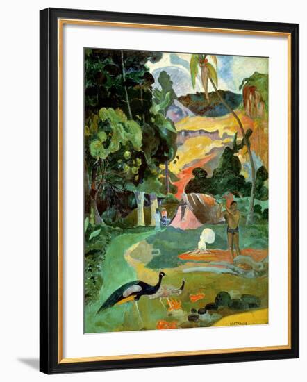 Matamoe Or, Landscape with Peacocks, 1892-Paul Gauguin-Framed Giclee Print