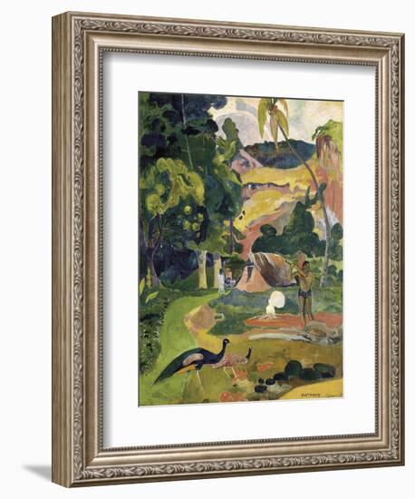 Matamoe or Landscape with Peacocks-Paul Gauguin-Framed Art Print