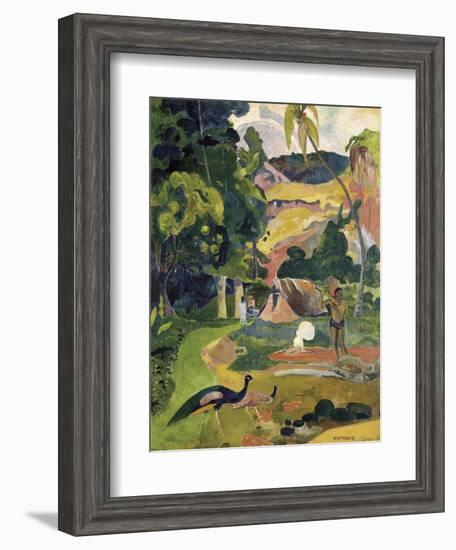 Matamoe or Landscape with Peacocks-Paul Gauguin-Framed Art Print