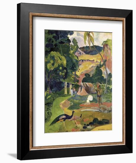 Matamoe or Landscape with Peacocks-Paul Gauguin-Framed Art Print