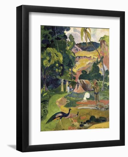 Matamoe or Landscape with Peacocks-Paul Gauguin-Framed Art Print