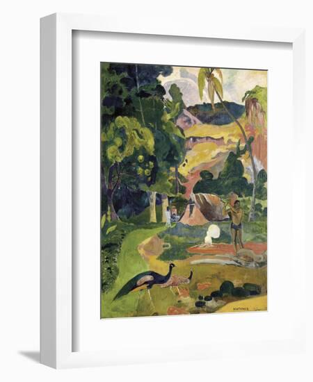 Matamoe or Landscape with Peacocks-Paul Gauguin-Framed Art Print