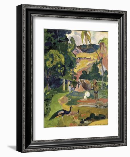 Matamoe or Landscape with Peacocks-Paul Gauguin-Framed Art Print