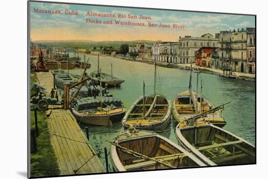 Matanzas, Cuba. Almacenes, Rio San Juan. Docks and Warehouses, San Juan River, c1910-Unknown-Mounted Giclee Print