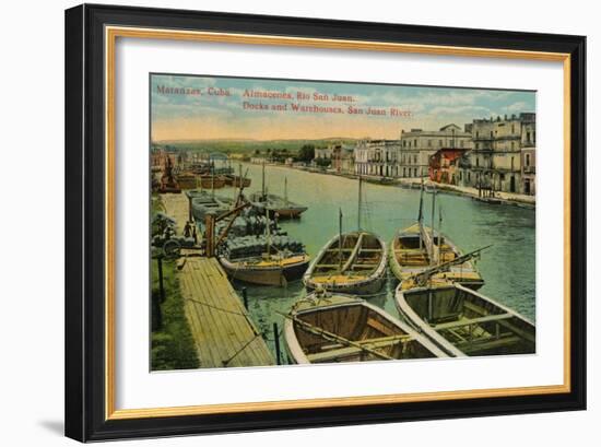 Matanzas, Cuba. Almacenes, Rio San Juan. Docks and Warehouses, San Juan River, c1910-Unknown-Framed Giclee Print