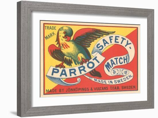 Match Box with Parrot-null-Framed Art Print