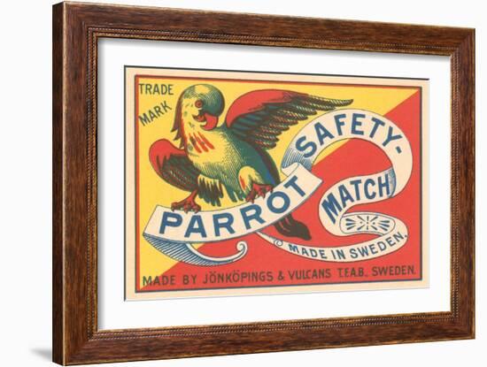 Match Box with Parrot-null-Framed Art Print