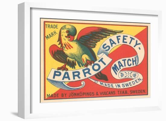 Match Box with Parrot-null-Framed Art Print