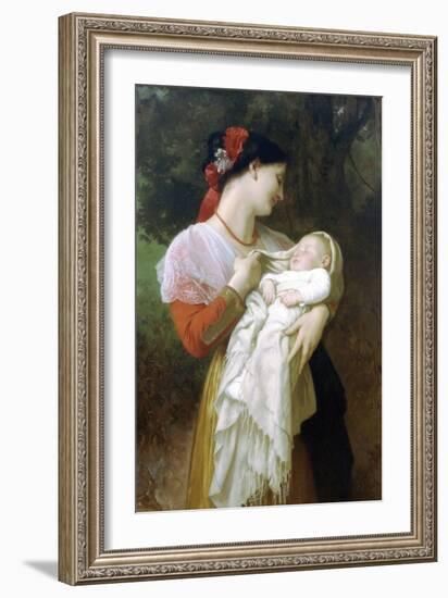 Maternal Admiration-William Adolphe Bouguereau-Framed Art Print