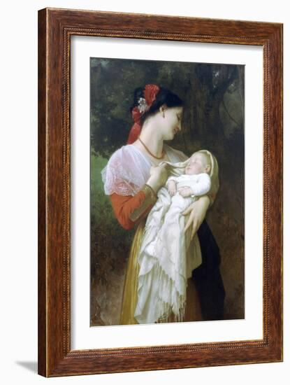 Maternal Admiration-William Adolphe Bouguereau-Framed Art Print