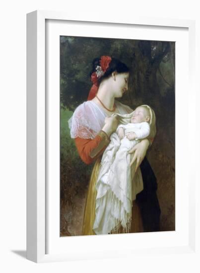 Maternal Admiration-William Adolphe Bouguereau-Framed Art Print