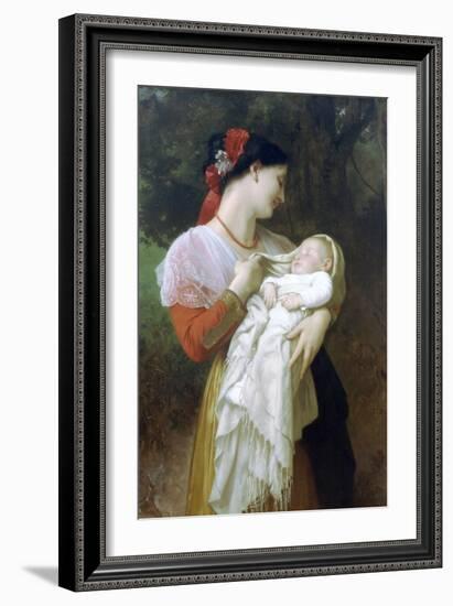 Maternal Admiration-William Adolphe Bouguereau-Framed Art Print