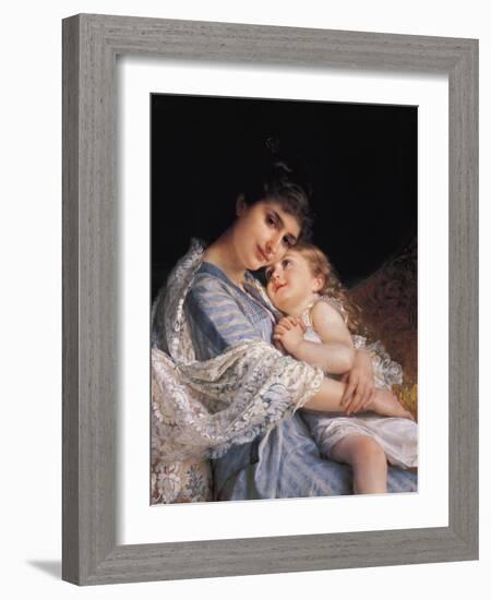 Maternal Affection-Emile Munier-Framed Giclee Print