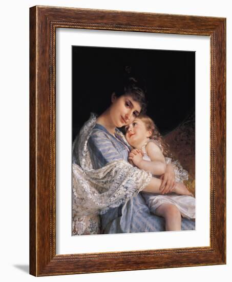 Maternal Affection-Emile Munier-Framed Giclee Print