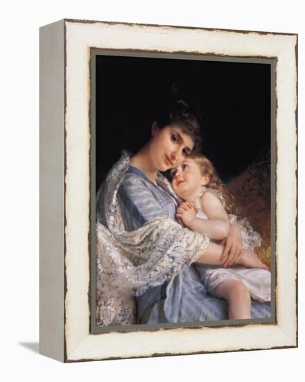 Maternal Affection-Emile Munier-Framed Premier Image Canvas