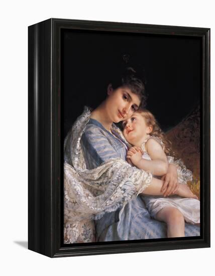 Maternal Affection-Emile Munier-Framed Premier Image Canvas