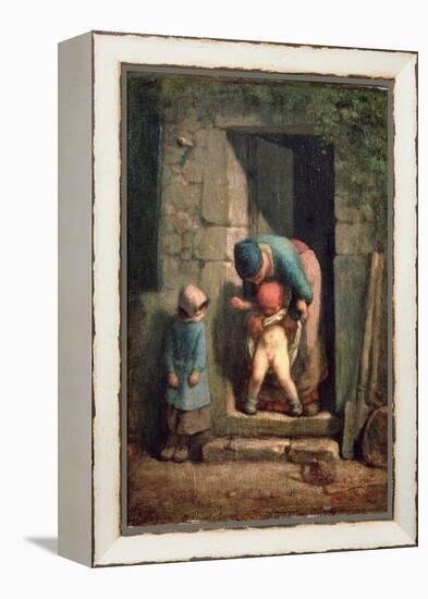 Maternal Care, 1855-57-Jean-François Millet-Framed Premier Image Canvas
