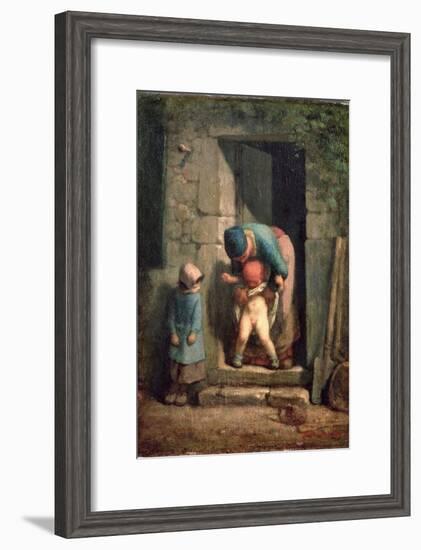 Maternal Care, 1855-57-Jean-François Millet-Framed Giclee Print