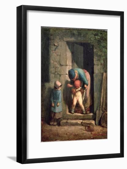 Maternal Care, 1855-57-Jean-François Millet-Framed Giclee Print