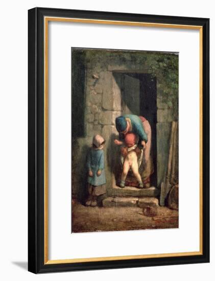 Maternal Care, 1855-57-Jean-François Millet-Framed Giclee Print