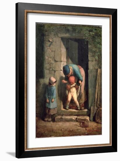 Maternal Care, 1855-57-Jean-François Millet-Framed Giclee Print