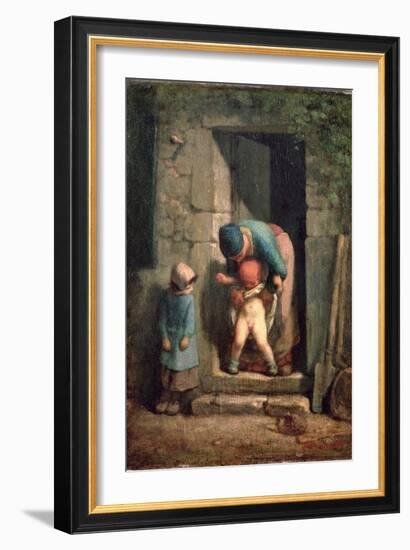 Maternal Care, 1855-57-Jean-François Millet-Framed Giclee Print