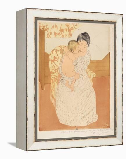 Maternal Caress, 1890-1-Mary Cassatt-Framed Premier Image Canvas