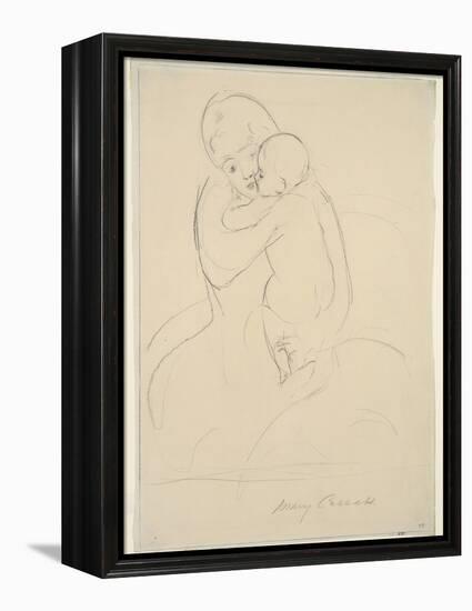 Maternal Caress, 1921  wove paper)-Mary Stevenson Cassatt-Framed Premier Image Canvas