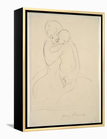 Maternal Caress, 1921  wove paper)-Mary Stevenson Cassatt-Framed Premier Image Canvas