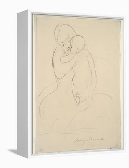 Maternal Caress, 1921  wove paper)-Mary Stevenson Cassatt-Framed Premier Image Canvas