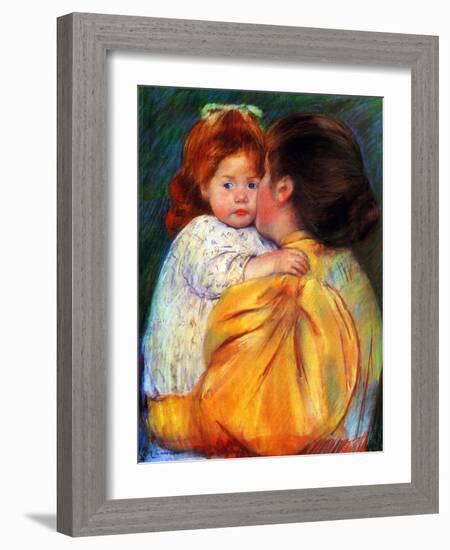 Maternal Kiss, 1896-Mary Cassatt-Framed Giclee Print