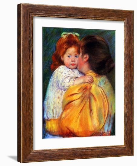 Maternal Kiss, 1896-Mary Cassatt-Framed Giclee Print