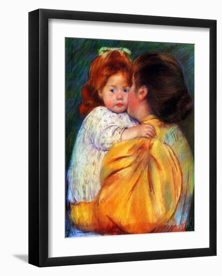 Maternal Kiss, 1896-Mary Cassatt-Framed Giclee Print