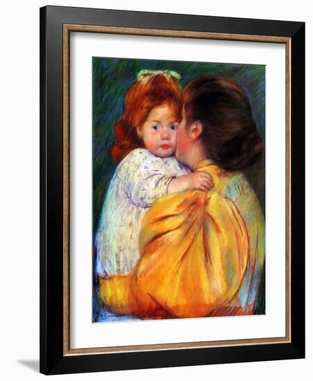 Maternal Kiss, 1896-Mary Cassatt-Framed Giclee Print