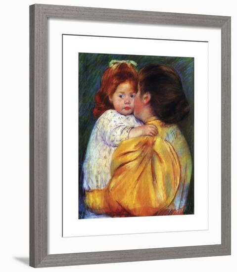 Maternal Kiss, c,1896-Mary Cassatt-Framed Giclee Print