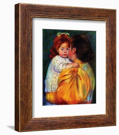 Maternal Kiss, c,1896-Mary Cassatt-Framed Art Print