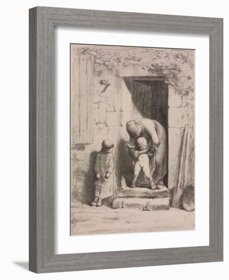 Maternal Solicitude-Jean-François Millet-Framed Giclee Print