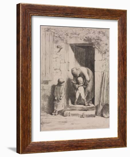 Maternal Solicitude-Jean-François Millet-Framed Giclee Print