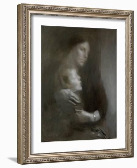 Maternity (Suffering) (Oil on Canvas)-Eugene Carriere-Framed Giclee Print