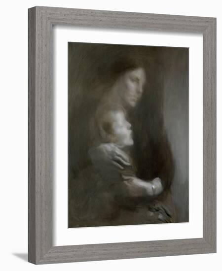 Maternity (Suffering) (Oil on Canvas)-Eugene Carriere-Framed Giclee Print