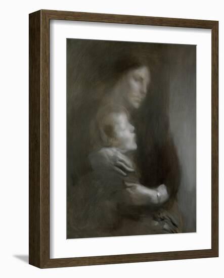 Maternity (Suffering) (Oil on Canvas)-Eugene Carriere-Framed Giclee Print