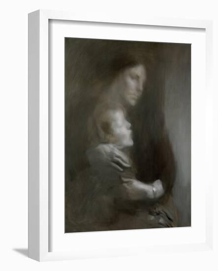 Maternity (Suffering) (Oil on Canvas)-Eugene Carriere-Framed Giclee Print