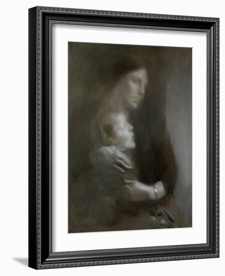 Maternity (Suffering) (Oil on Canvas)-Eugene Carriere-Framed Giclee Print