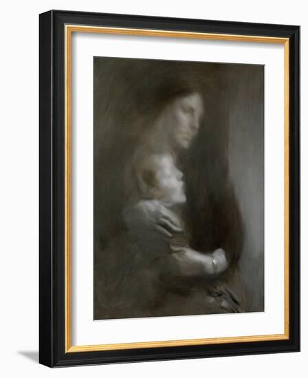 Maternity (Suffering) (Oil on Canvas)-Eugene Carriere-Framed Giclee Print