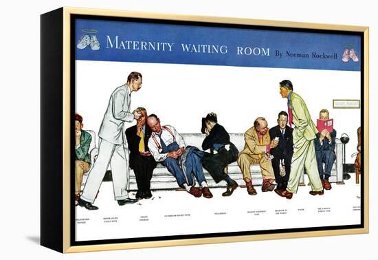 "Maternity Waiting Room", July 13,1946-Norman Rockwell-Framed Premier Image Canvas