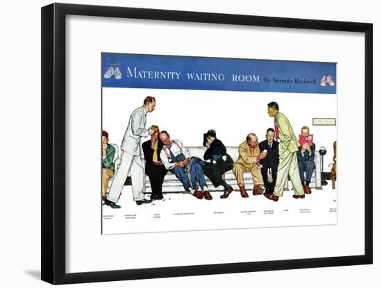 "Maternity Waiting Room", July 13,1946-Norman Rockwell-Framed Giclee Print