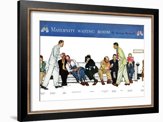 "Maternity Waiting Room", July 13,1946-Norman Rockwell-Framed Giclee Print