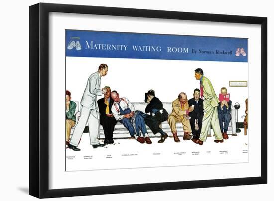 "Maternity Waiting Room", July 13,1946-Norman Rockwell-Framed Giclee Print