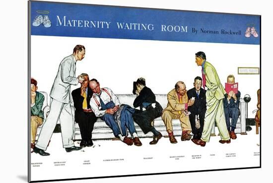 "Maternity Waiting Room", July 13,1946-Norman Rockwell-Mounted Giclee Print