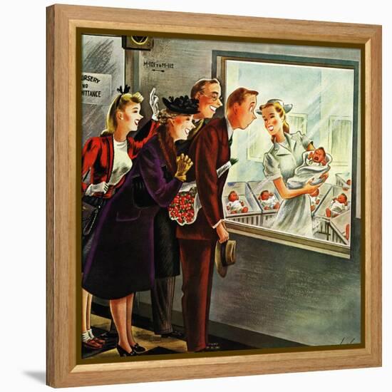 "Maternity Ward," November 2, 1946-Constantin Alajalov-Framed Premier Image Canvas